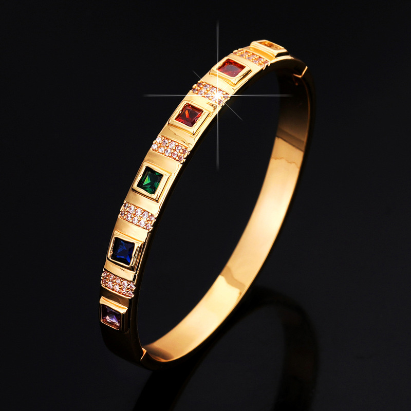 Cuff Bangle Bracelet - B&C Mens Gold Plated Bangle With