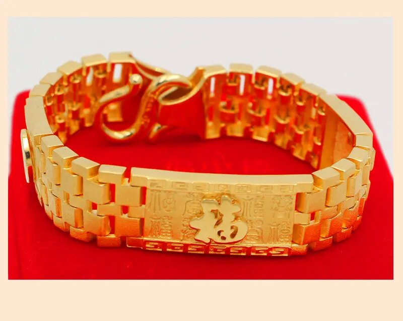 Jewelry Type Watches - Real 18K Gold Fu Character Watch