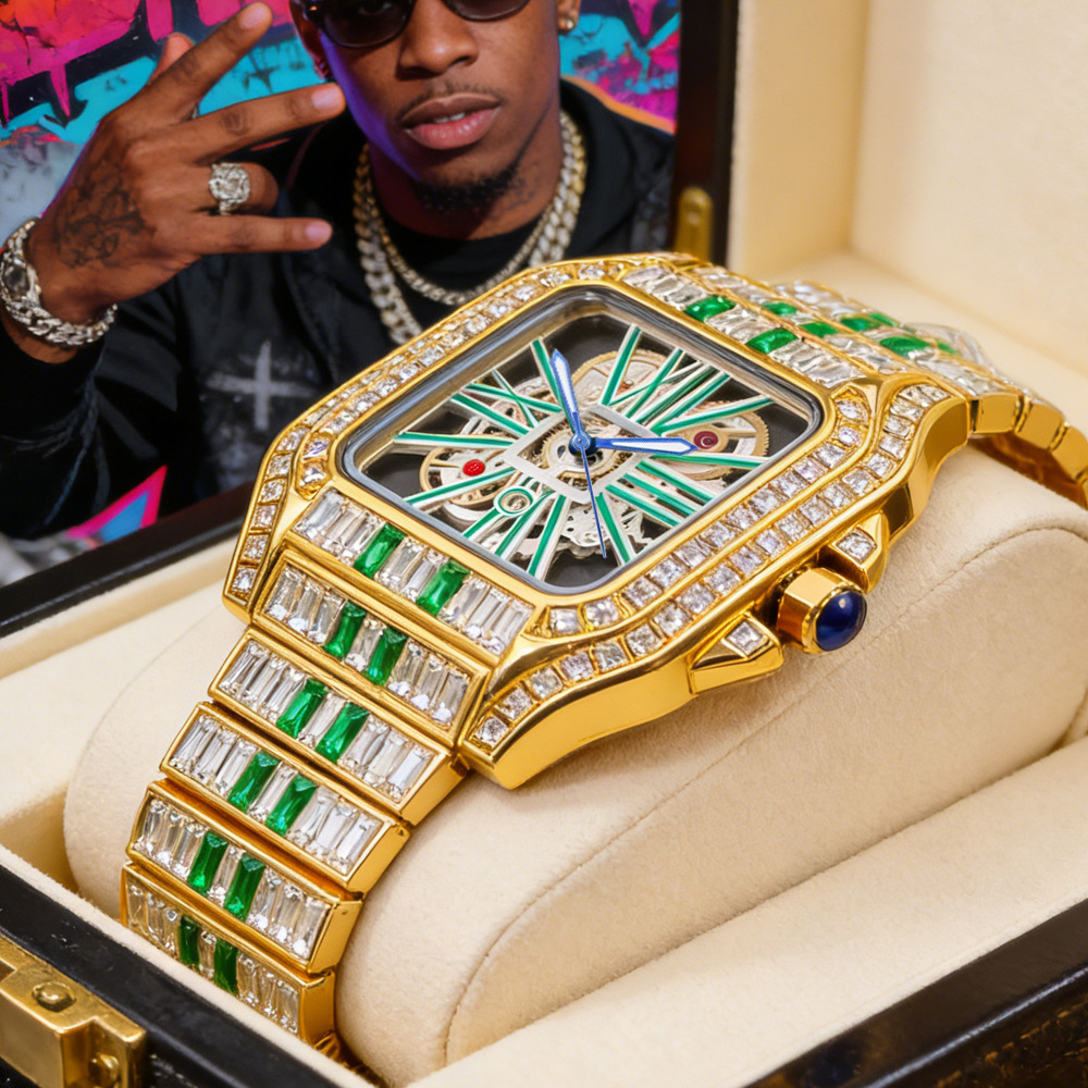 Jewelry Type Watches - Hollow Luxury Bling Quartz Wristwatch Man