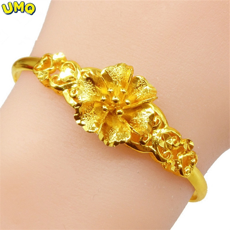 Cuff Bangle Bracelet - UMQ Golden Bracelet 999 Full Gold
