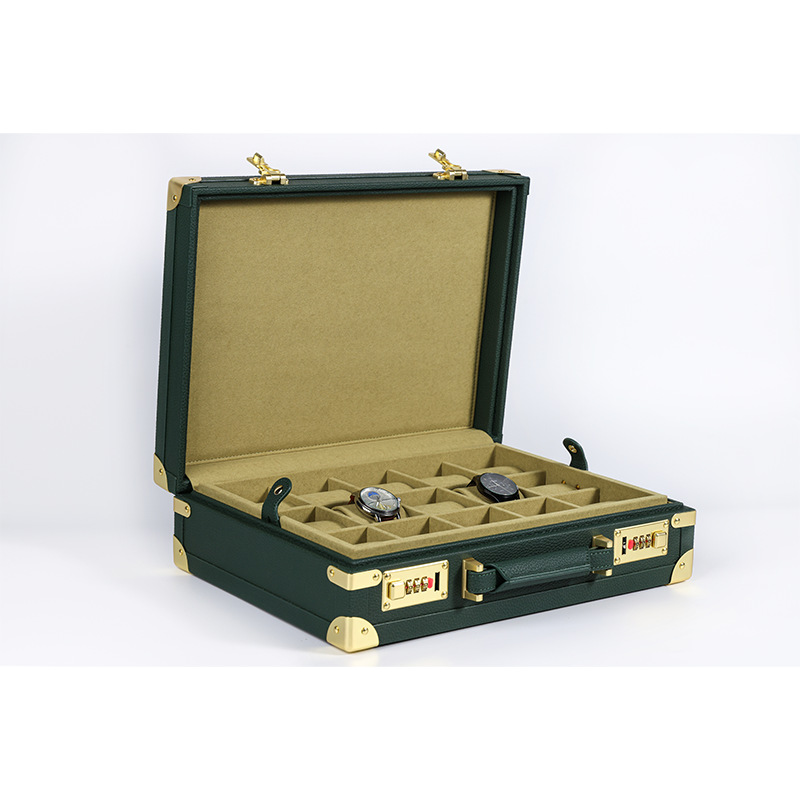 Watch Display Box - OEM ODM Luxury 15 Slots Green