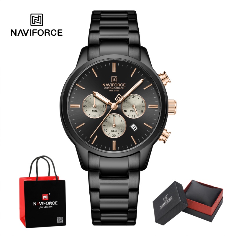 NAVIFORCE Men Quartz Chronogra - Watch Display Box recension och pris