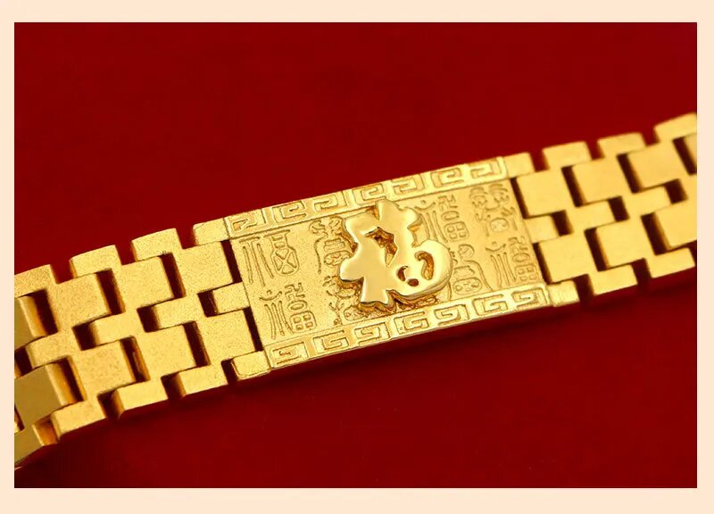 Real 18K Gold Fu Character Wat - Jewelry Type Watches recension och pris