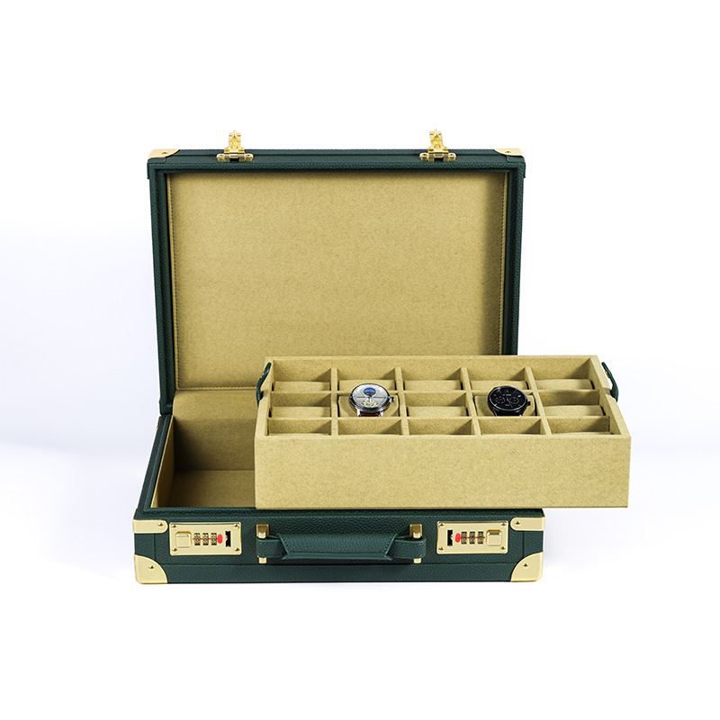 OEM ODM Luxury 15 Slots Green  - Watch Display Box recension och pris