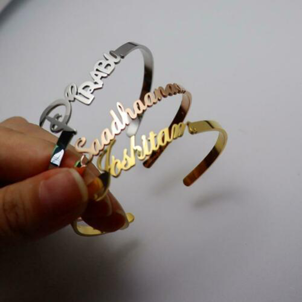 Personalized Custom Name Cuff  - Cuff Bangle Bracelet recension och pris